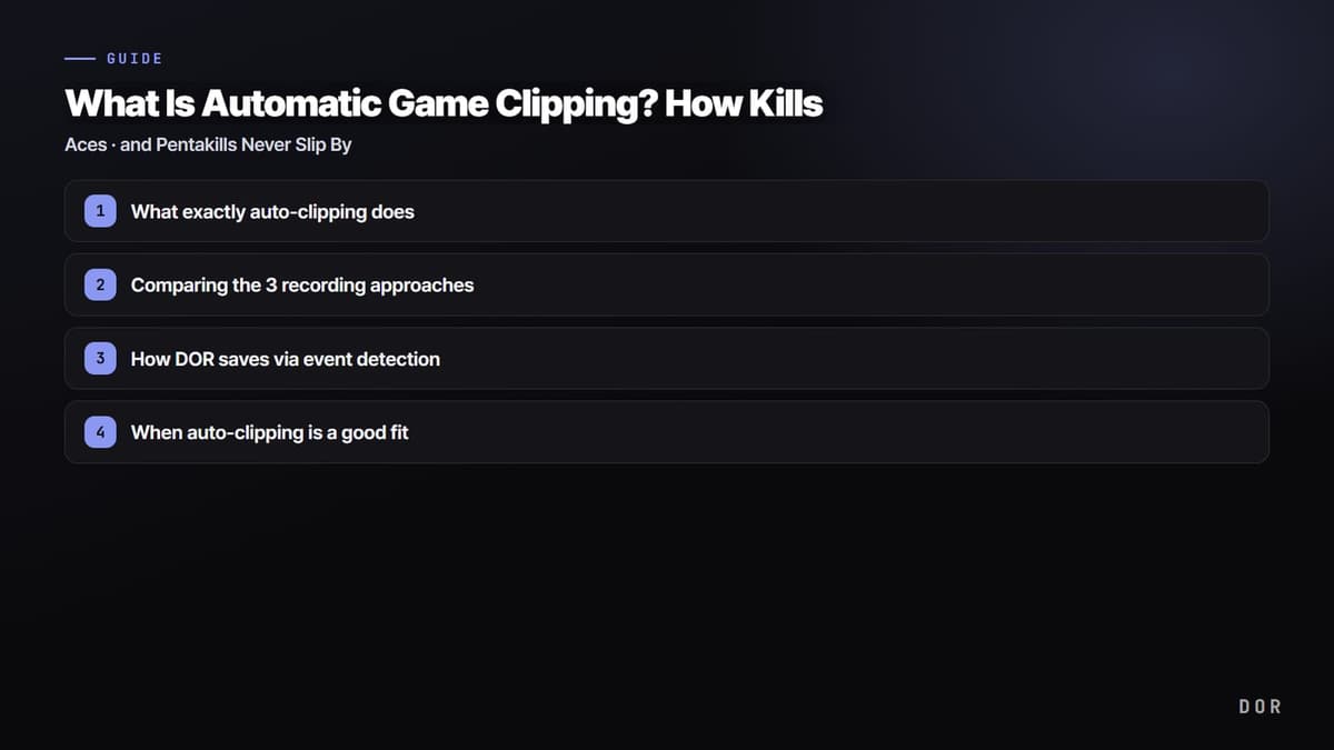 What Is Automatic Game Clipping? How Kills — step-by-step overview graphic