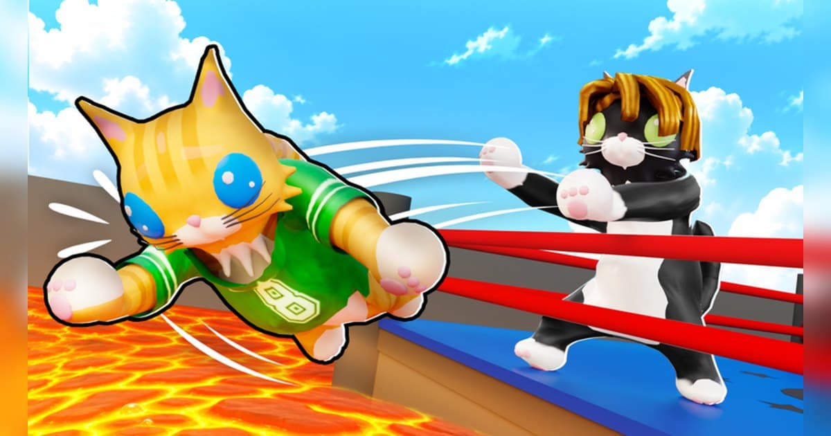 Thumbnail resmi experience Roblox Cat Battles buatan Cute Malt Games