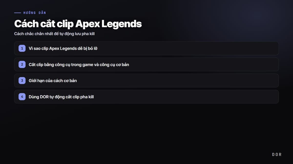 Cách cắt clip Apex Legends — sơ đồ tóm tắt các bước