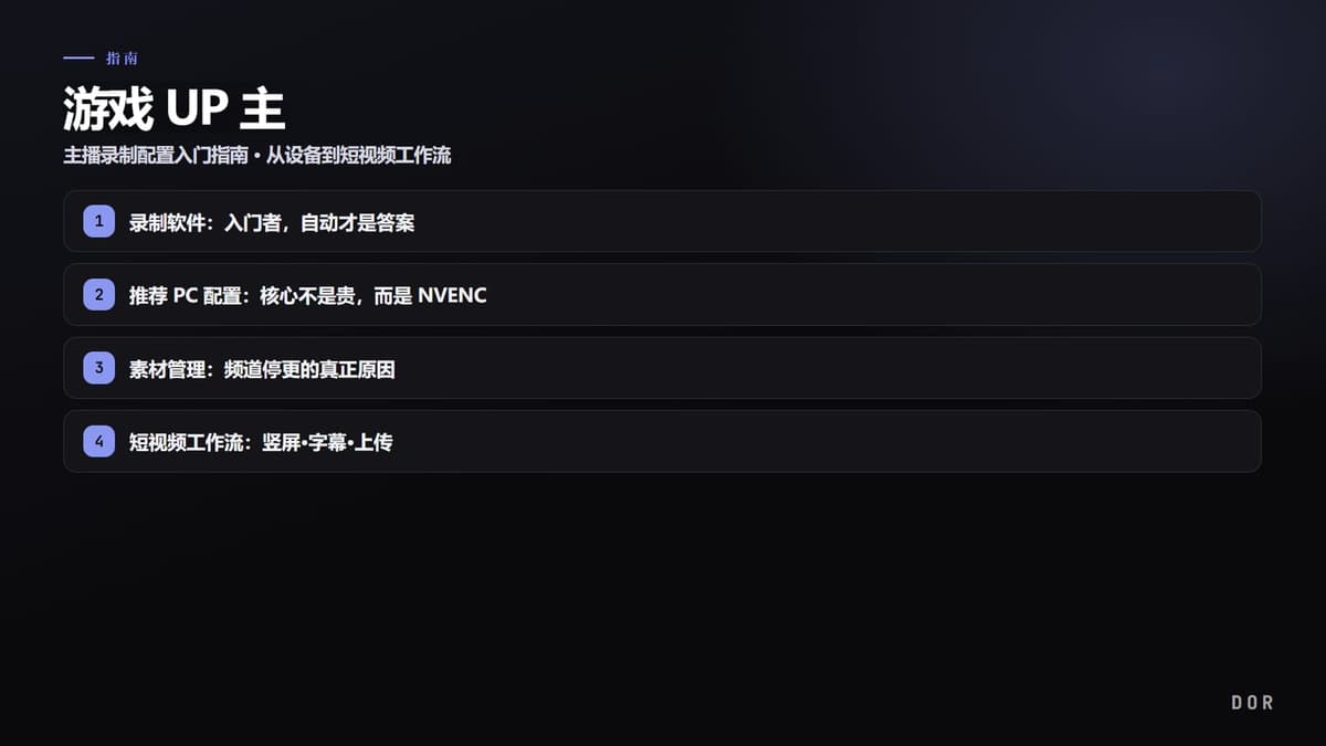 游戏 UP 主 步骤要点图示