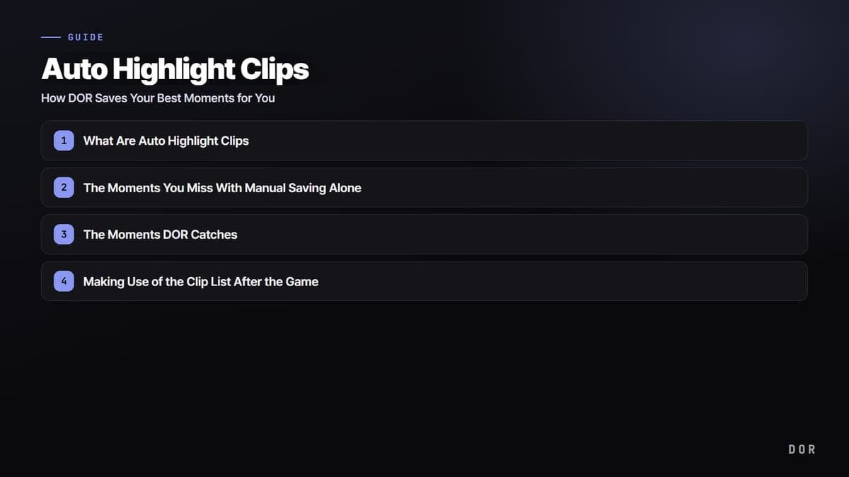 Auto Highlight Clips — step-by-step overview graphic