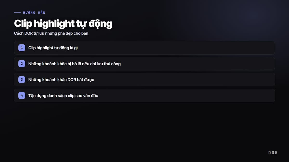 Clip highlight tự động — sơ đồ tóm tắt các bước