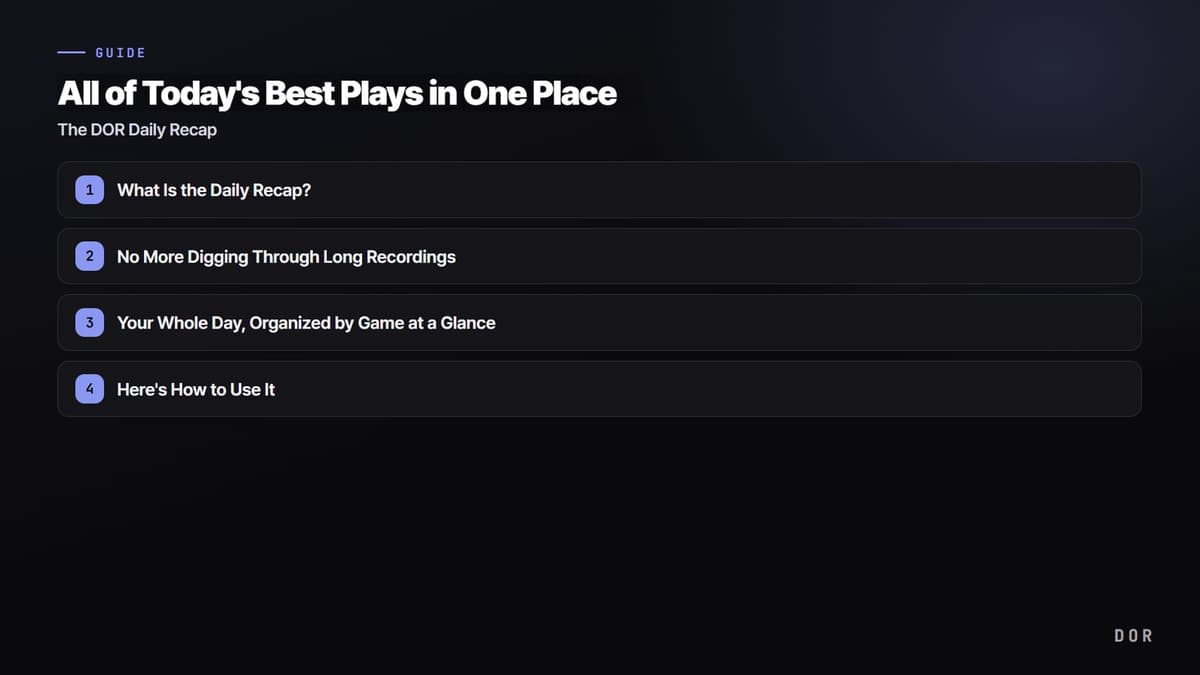 All of Today's Best Plays in One Place — step-by-step overview graphic