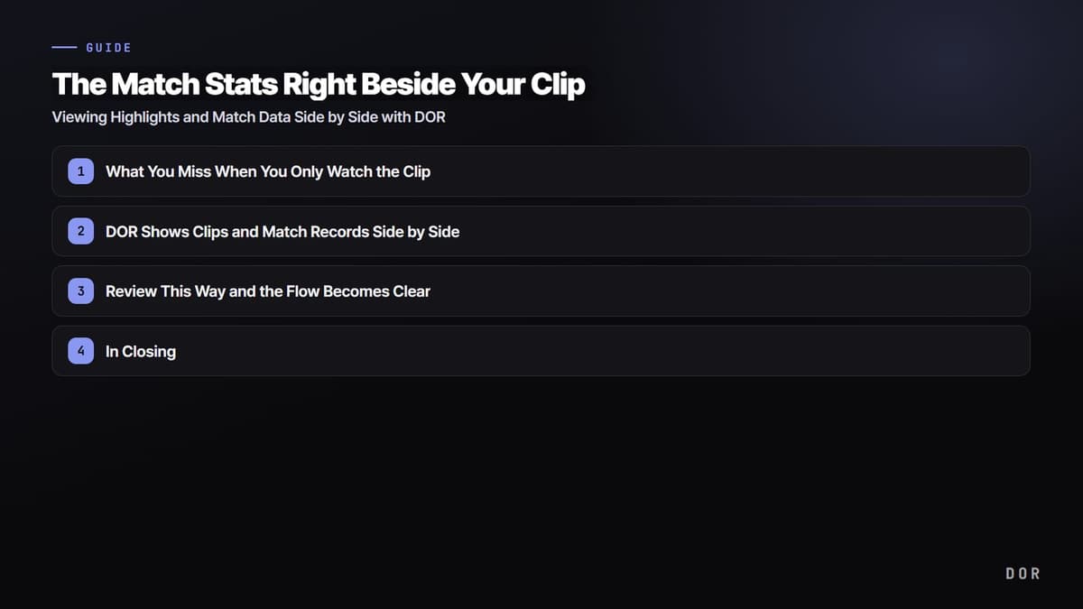 The Match Stats Right Beside Your Clip — step-by-step overview graphic