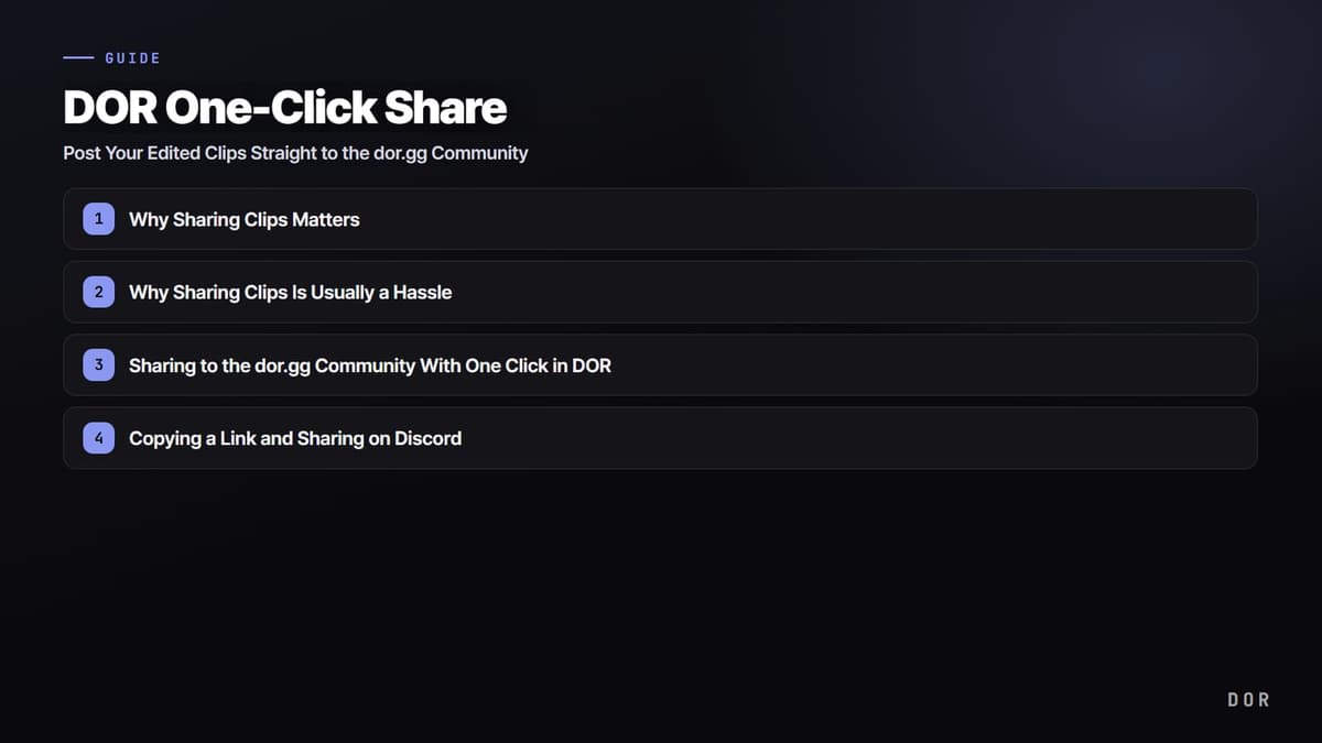 DOR One-Click Share — step-by-step overview graphic