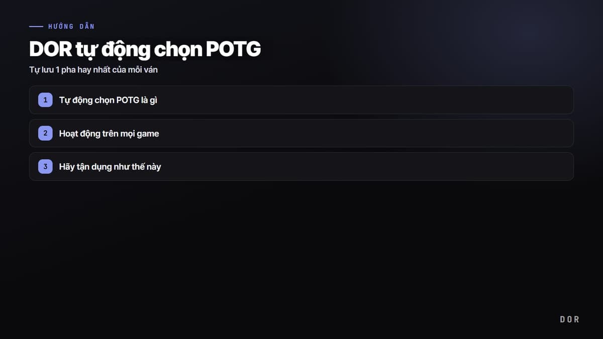 DOR tự động chọn POTG — sơ đồ tóm tắt các bước