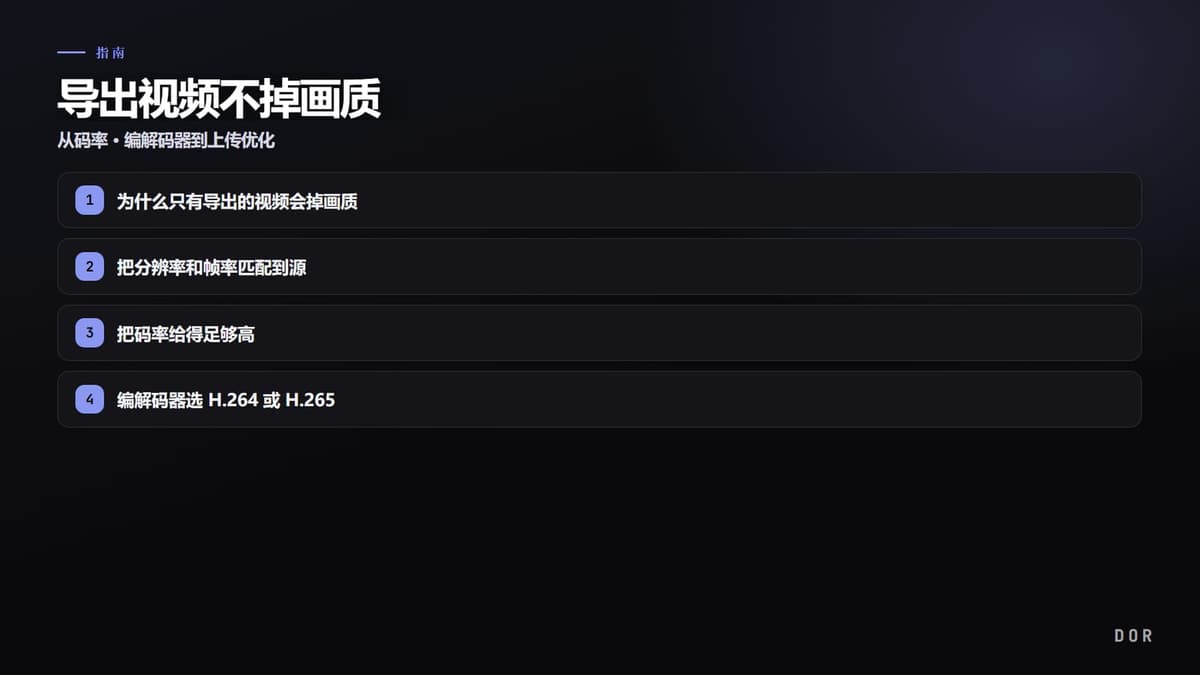 导出视频不掉画质 步骤要点图示