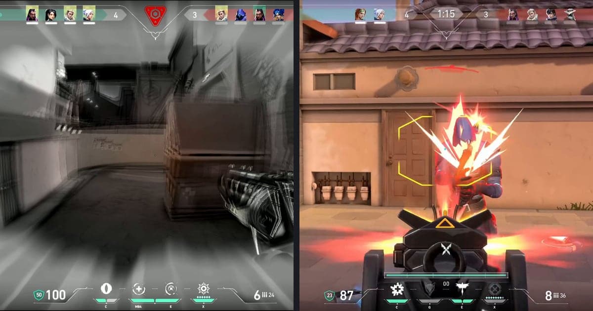A side-by-side of a DOR Studio effect preview (Flashback) and a DOR Studio effect preview (Flash Grenade)
