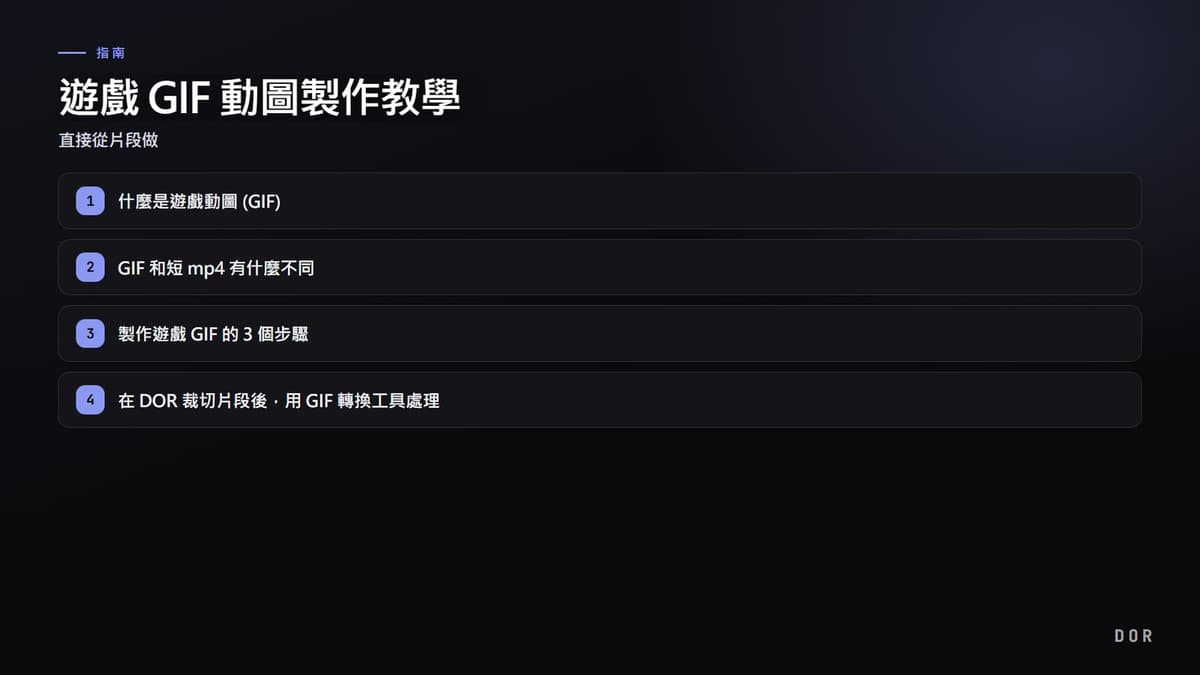 遊戲 GIF 動圖製作教學 步驟重點圖示