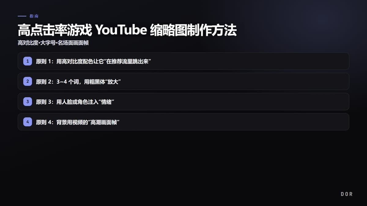 高点击率游戏 YouTube 缩略图制作方法 步骤要点图示