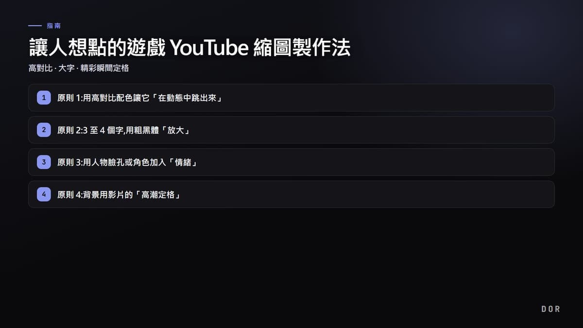 讓人想點的遊戲 YouTube 縮圖製作法 步驟重點圖示