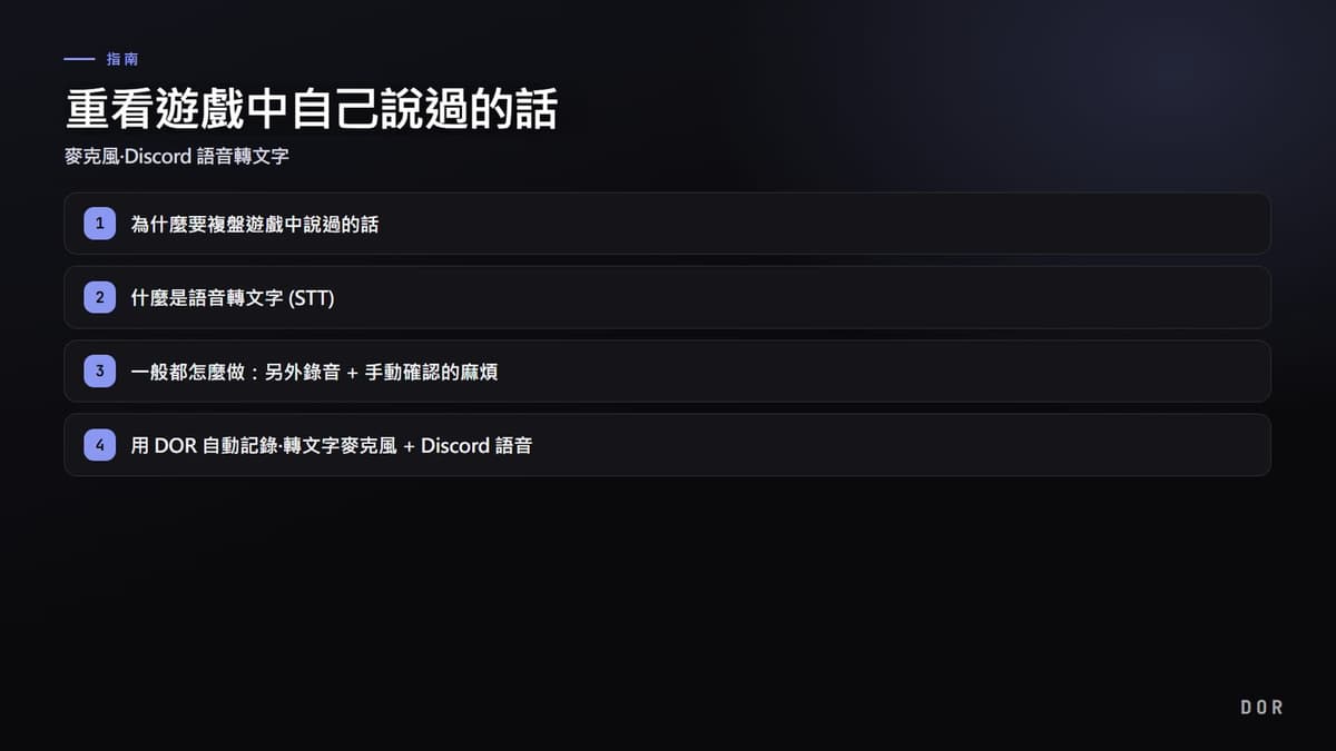 重看遊戲中自己說過的話 步驟重點圖示