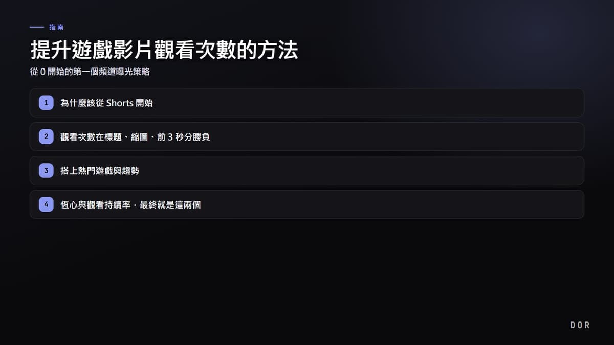提升遊戲影片觀看次數的方法 步驟重點圖示
