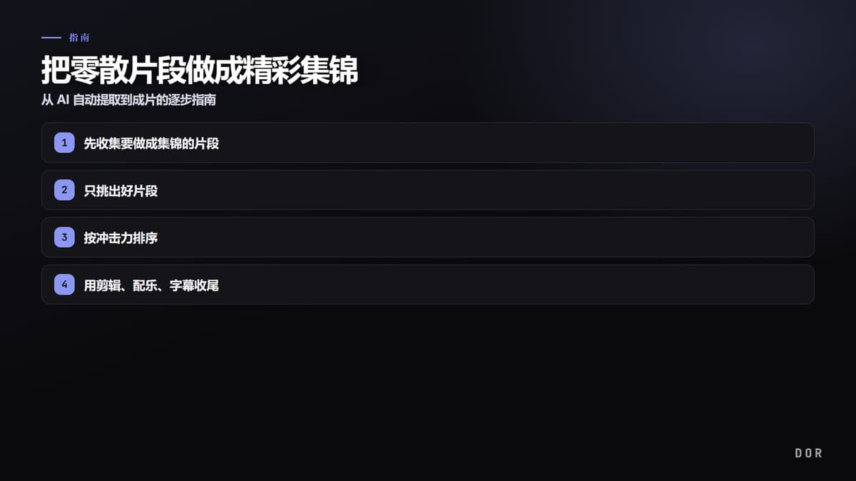 把零散片段做成精彩集锦 步骤要点图示