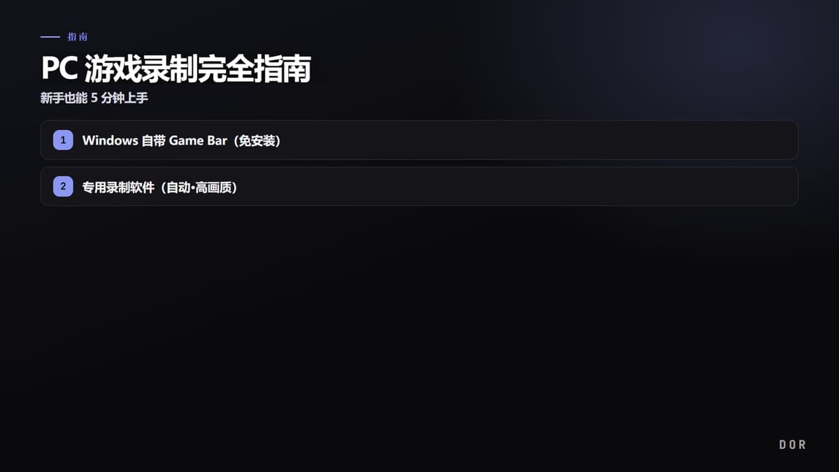 PC 游戏录制完全指南 步骤要点图示