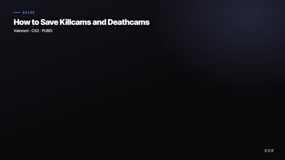 How to Save Killcams and Deathcams — step-by-step overview graphic