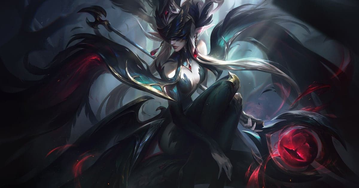 Official League of Legends patch 26.19 notes key art — a champion with pale hair and dark attire holding a red orb in a skin illustration