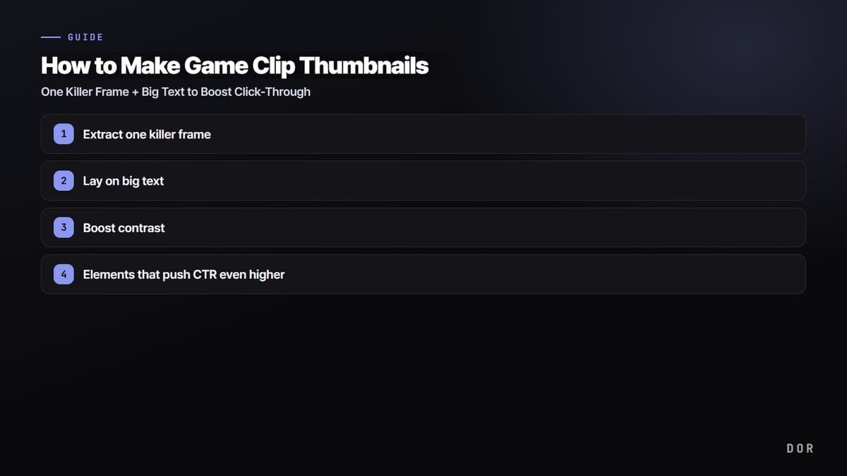 How to Make Game Clip Thumbnails — step-by-step overview graphic