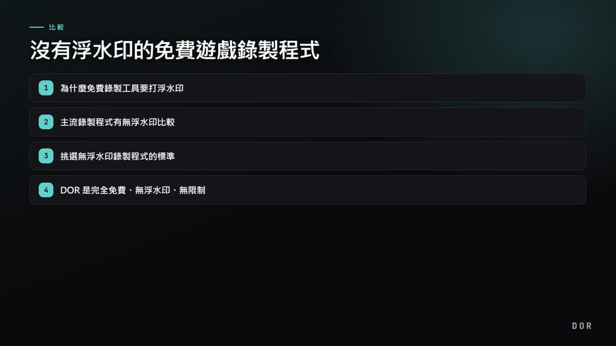 沒有浮水印的免費遊戲錄製程式 (2026) 步驟重點圖示