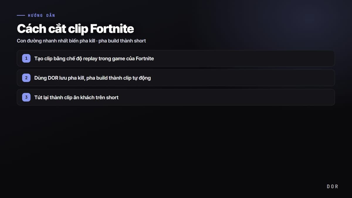 Cách cắt clip Fortnite — sơ đồ tóm tắt các bước