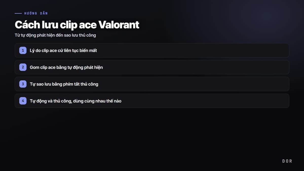Cách lưu clip ace Valorant — sơ đồ tóm tắt các bước