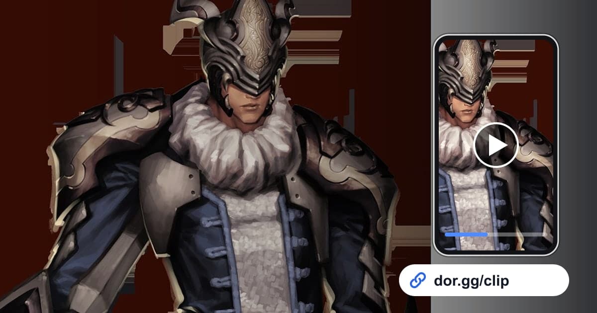 Cyphersのゲーム画面に、動画を再生するスマートフォンとdor.ggリンクを重ねた画像