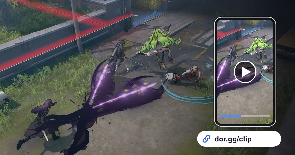 イターナルリターンのゲーム画面に、動画を再生するスマートフォンとdor.ggリンクを重ねた画像
