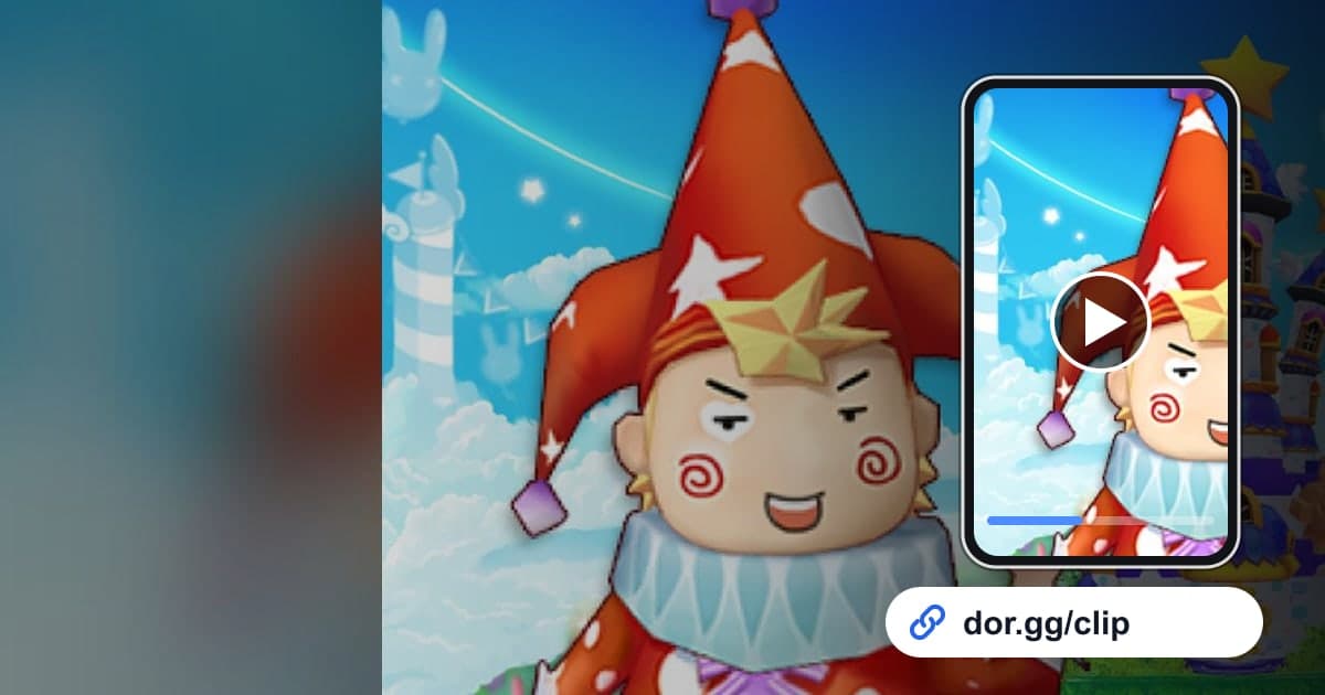 TalesRunner gameplay art with a phone playing the clip and a dor.gg share link