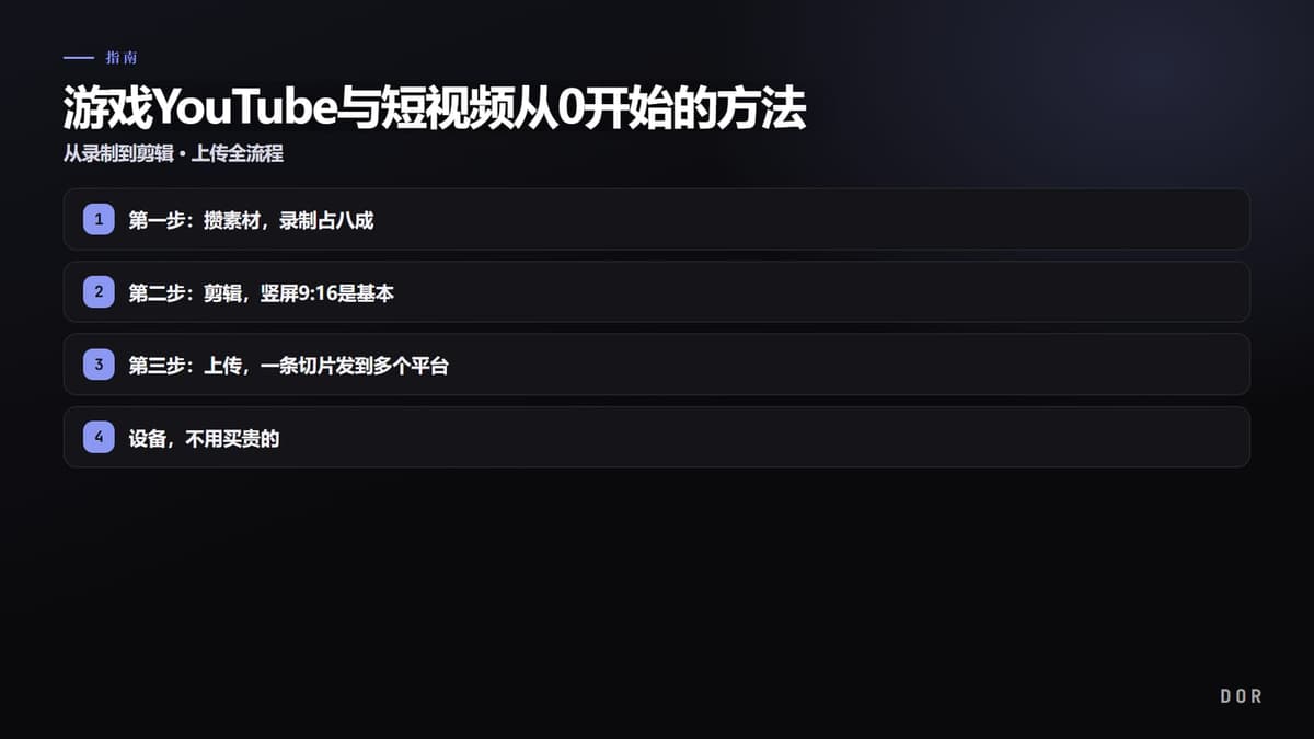 游戏YouTube与短视频从0开始的方法 步骤要点图示