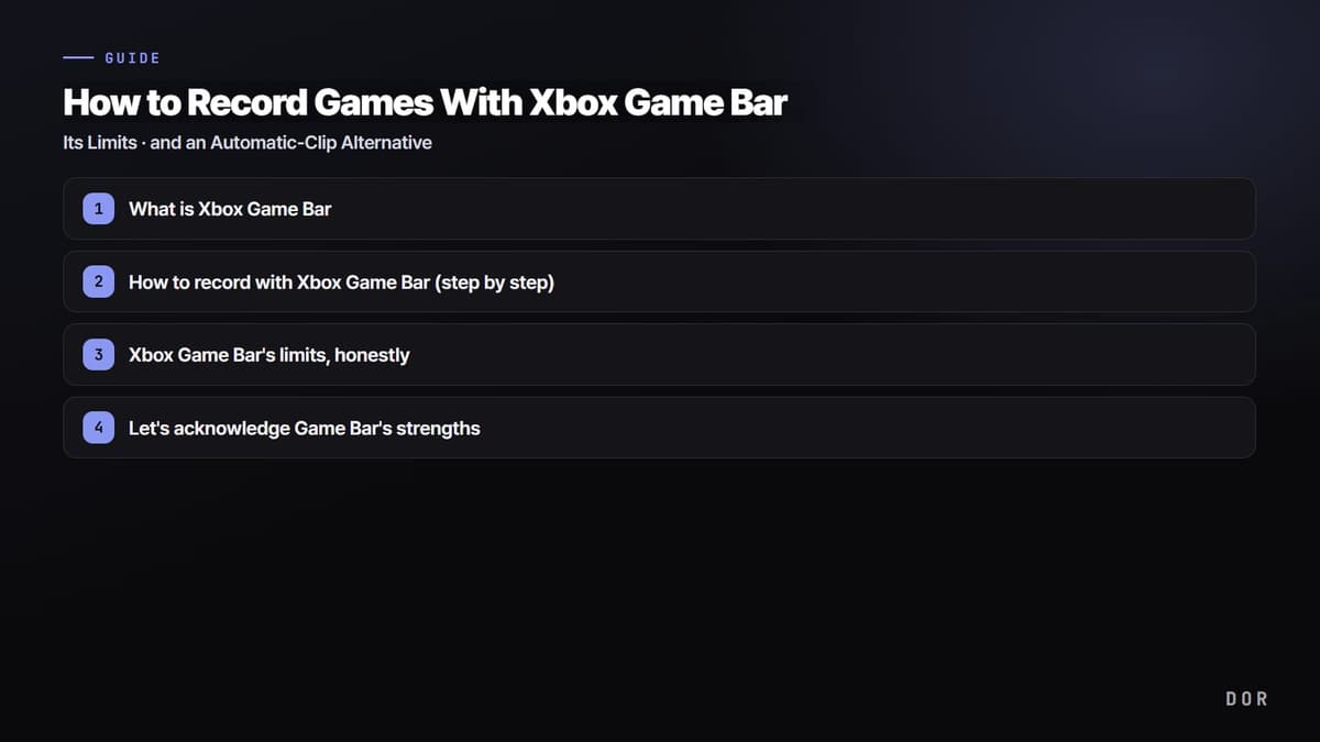How to Record Games With Xbox Game Bar — step-by-step overview graphic
