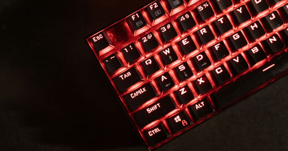 Close-up of a mechanical gaming keyboard