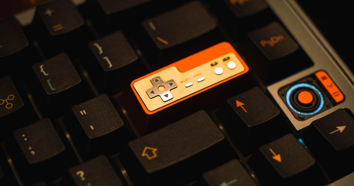 Gaming keyboard with custom keycaps