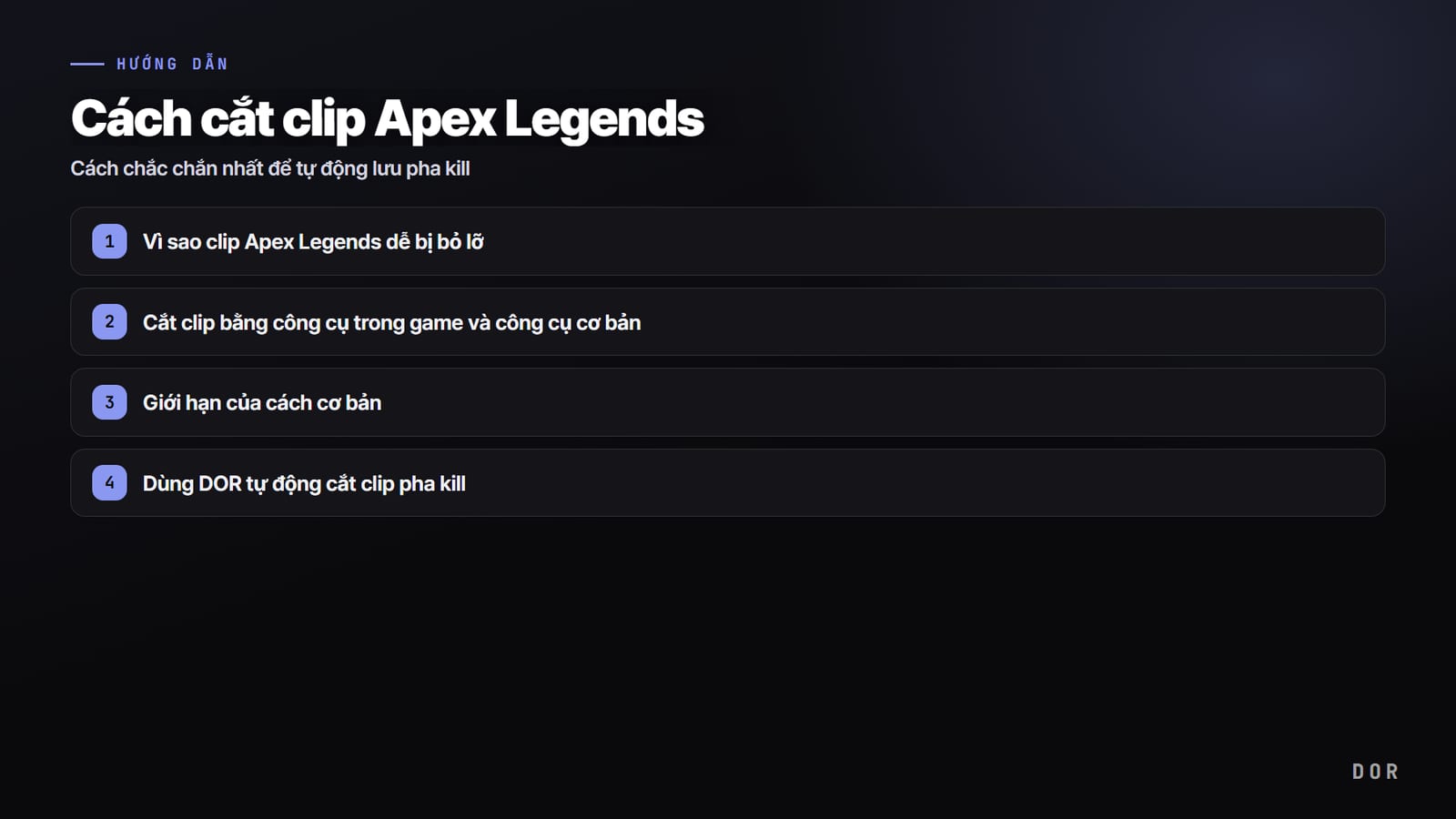 Cách cắt clip Apex Legends — sơ đồ tóm tắt các bước