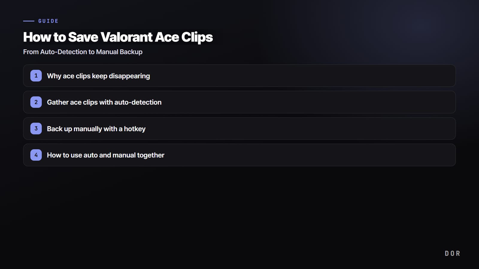 How to Save Valorant Ace Clips — step-by-step overview graphic