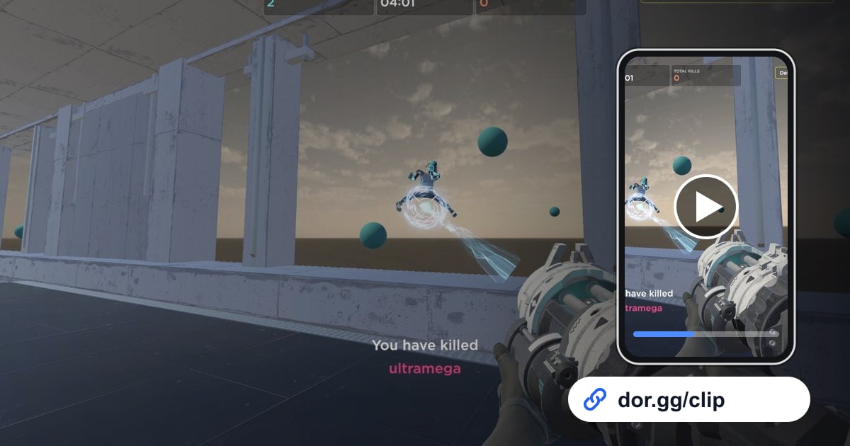 Aimlabs gameplay art with a phone playing the clip and a dor.gg share link