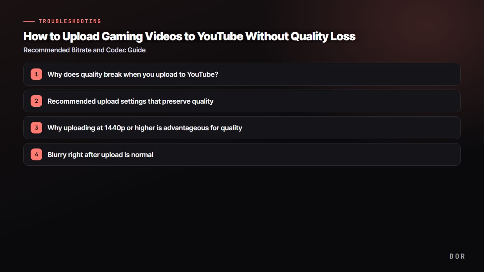 How to Upload Gaming Videos to YouTube Without Quality Loss — step-by-step overview graphic